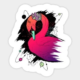 Blue Red Blend Swan Among The Stars Sticker